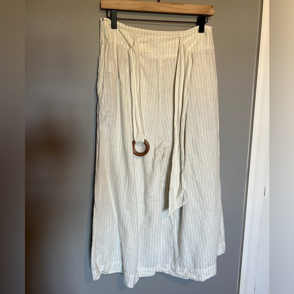 Anthropologie Wide Leg Belted Pants Size US 6